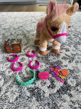FurReal Plush Pony Toy with Pink Accessories - Kids Toys